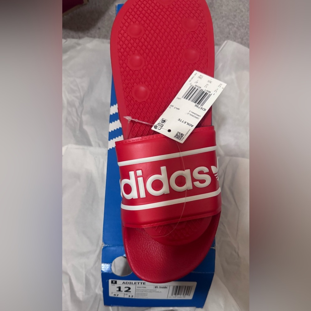 Adidas Red Slide Sandals